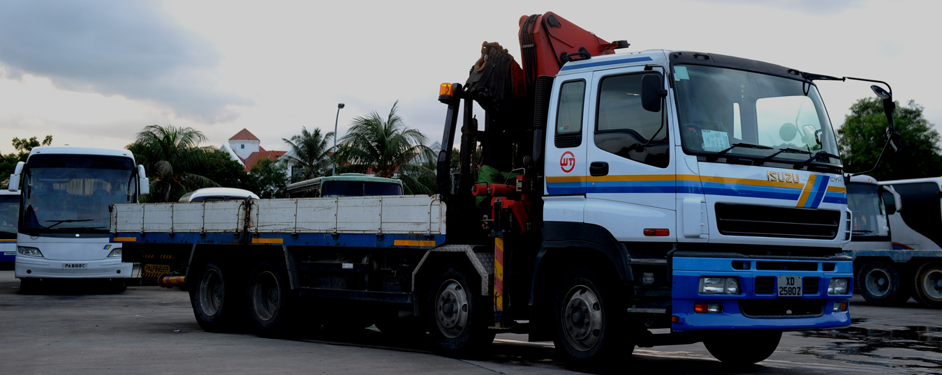 Cement Tankers, Lorry Cranes, Mixer Trucks, Prime Movers, Trailers, Roll on Roll off, Tipper trucks, Wheel Loaders